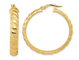 14K Yellow Gold Polished Twist Hoop Earrings 1 1/2 Inch (5.00 mm)